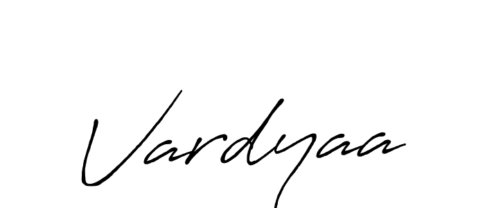 Create a beautiful signature design for name Vardyaa. With this signature (Antro_Vectra_Bolder) fonts, you can make a handwritten signature for free. Vardyaa signature style 7 images and pictures png