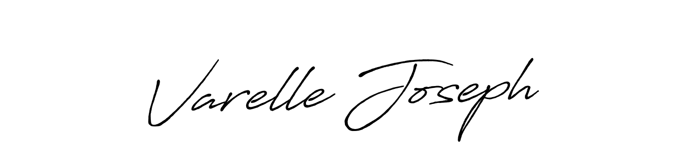 How to make Varelle Joseph name signature. Use Antro_Vectra_Bolder style for creating short signs online. This is the latest handwritten sign. Varelle Joseph signature style 7 images and pictures png