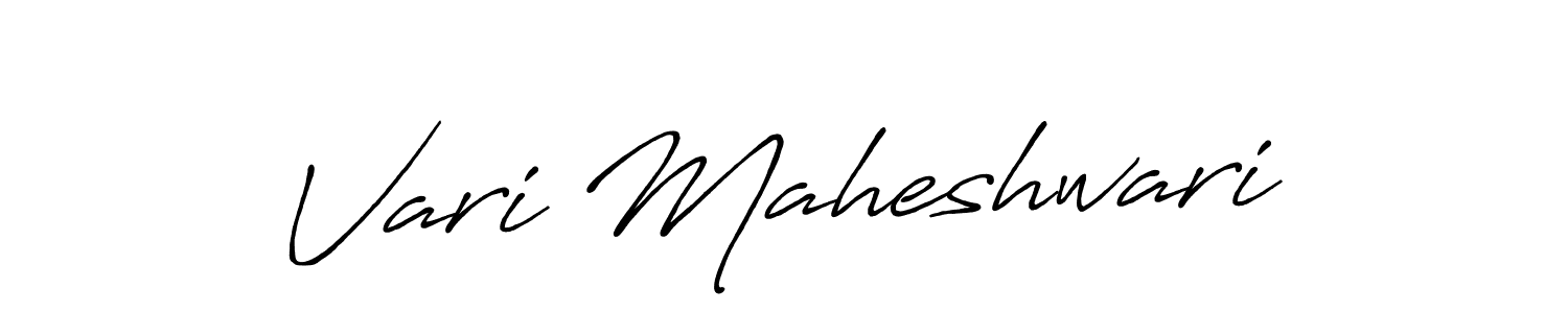 How to make Vari Maheshwari name signature. Use Antro_Vectra_Bolder style for creating short signs online. This is the latest handwritten sign. Vari Maheshwari signature style 7 images and pictures png