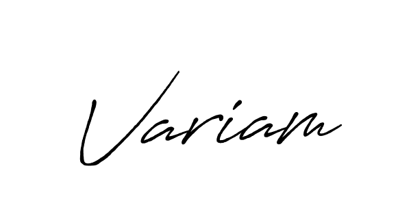 Design your own signature with our free online signature maker. With this signature software, you can create a handwritten (Antro_Vectra_Bolder) signature for name Variam. Variam signature style 7 images and pictures png