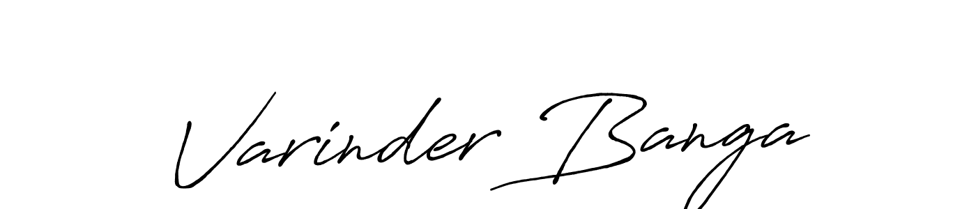 Antro_Vectra_Bolder is a professional signature style that is perfect for those who want to add a touch of class to their signature. It is also a great choice for those who want to make their signature more unique. Get Varinder Banga name to fancy signature for free. Varinder Banga signature style 7 images and pictures png