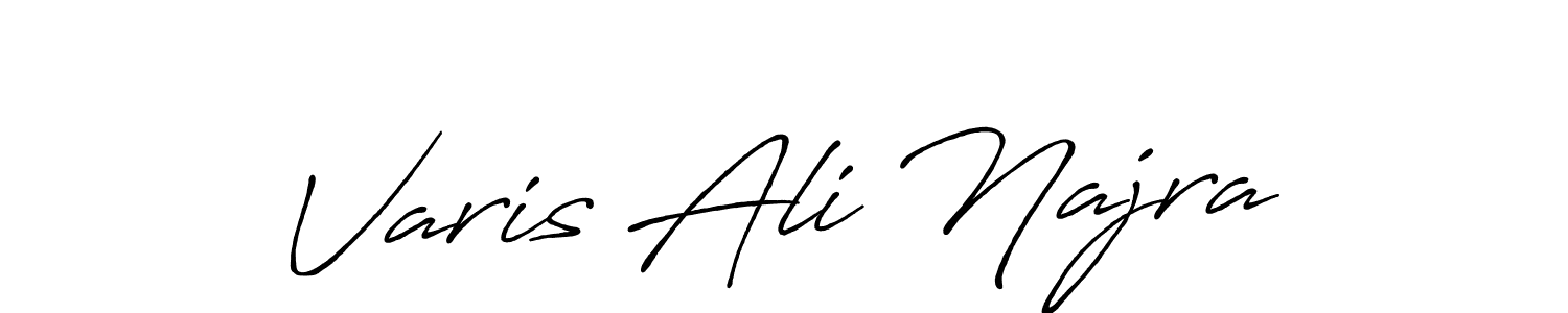 The best way (Antro_Vectra_Bolder) to make a short signature is to pick only two or three words in your name. The name Varis Ali Najra include a total of six letters. For converting this name. Varis Ali Najra signature style 7 images and pictures png