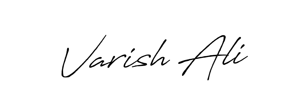 Use a signature maker to create a handwritten signature online. With this signature software, you can design (Antro_Vectra_Bolder) your own signature for name Varish Ali. Varish Ali signature style 7 images and pictures png