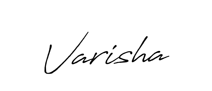 Create a beautiful signature design for name Varisha. With this signature (Antro_Vectra_Bolder) fonts, you can make a handwritten signature for free. Varisha signature style 7 images and pictures png