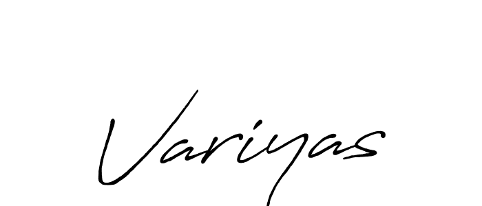 Make a beautiful signature design for name Variyas. With this signature (Antro_Vectra_Bolder) style, you can create a handwritten signature for free. Variyas signature style 7 images and pictures png