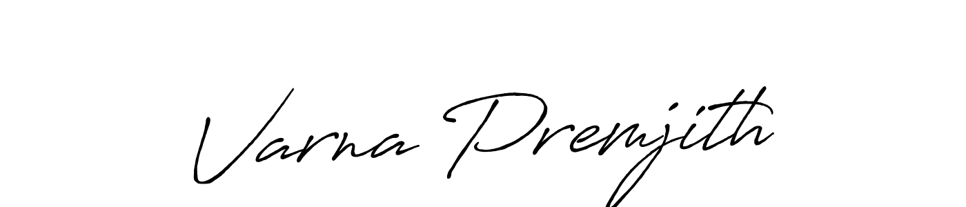 Use a signature maker to create a handwritten signature online. With this signature software, you can design (Antro_Vectra_Bolder) your own signature for name Varna Premjith. Varna Premjith signature style 7 images and pictures png