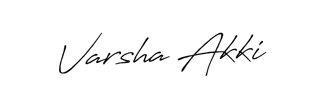 How to make Varsha Akki name signature. Use Antro_Vectra_Bolder style for creating short signs online. This is the latest handwritten sign. Varsha Akki signature style 7 images and pictures png