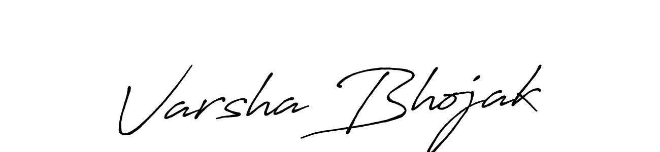 Make a beautiful signature design for name Varsha Bhojak. With this signature (Antro_Vectra_Bolder) style, you can create a handwritten signature for free. Varsha Bhojak signature style 7 images and pictures png