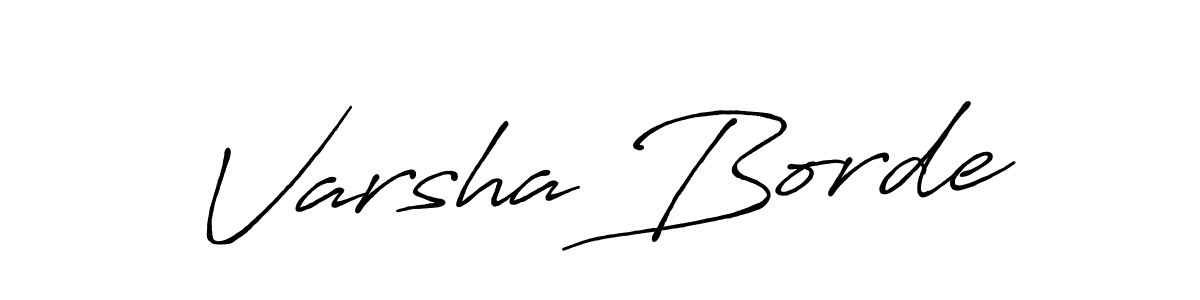 The best way (Antro_Vectra_Bolder) to make a short signature is to pick only two or three words in your name. The name Varsha Borde include a total of six letters. For converting this name. Varsha Borde signature style 7 images and pictures png