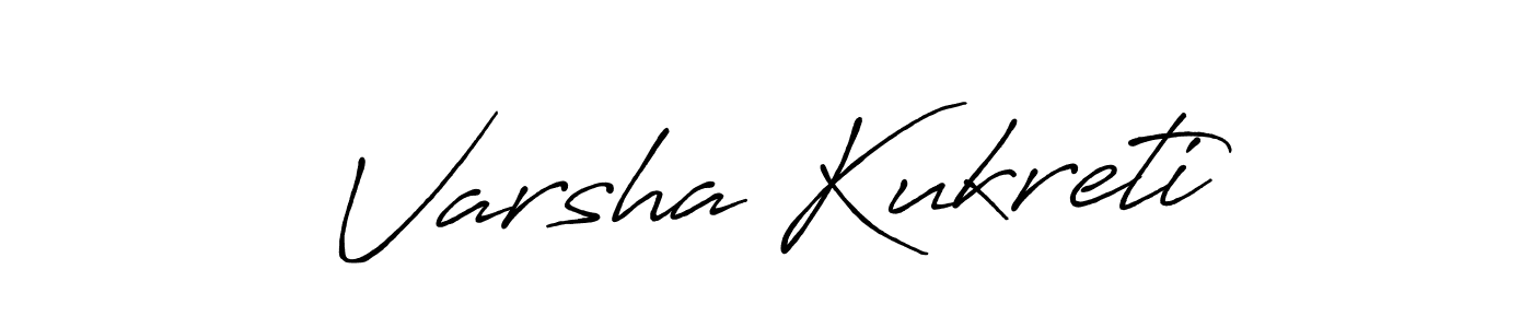 How to make Varsha Kukreti name signature. Use Antro_Vectra_Bolder style for creating short signs online. This is the latest handwritten sign. Varsha Kukreti signature style 7 images and pictures png