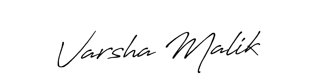 Use a signature maker to create a handwritten signature online. With this signature software, you can design (Antro_Vectra_Bolder) your own signature for name Varsha Malik. Varsha Malik signature style 7 images and pictures png