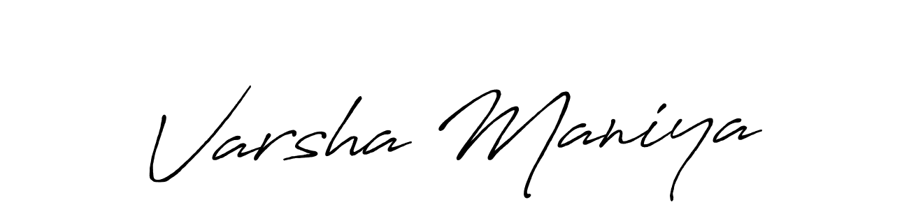 Design your own signature with our free online signature maker. With this signature software, you can create a handwritten (Antro_Vectra_Bolder) signature for name Varsha Maniya. Varsha Maniya signature style 7 images and pictures png