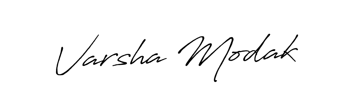 Create a beautiful signature design for name Varsha Modak. With this signature (Antro_Vectra_Bolder) fonts, you can make a handwritten signature for free. Varsha Modak signature style 7 images and pictures png