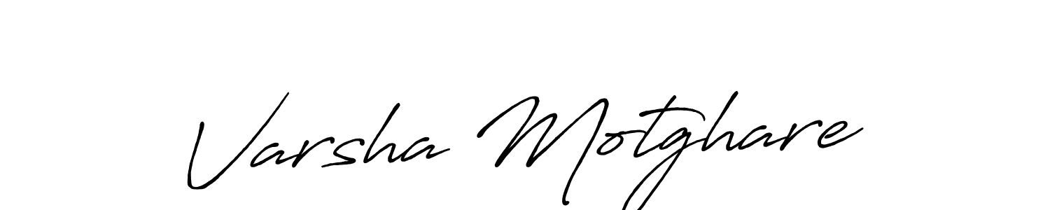 Make a beautiful signature design for name Varsha Motghare. With this signature (Antro_Vectra_Bolder) style, you can create a handwritten signature for free. Varsha Motghare signature style 7 images and pictures png