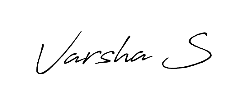 Make a beautiful signature design for name Varsha S. With this signature (Antro_Vectra_Bolder) style, you can create a handwritten signature for free. Varsha S signature style 7 images and pictures png