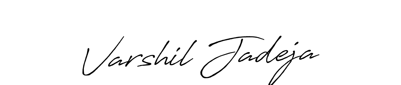 How to make Varshil Jadeja name signature. Use Antro_Vectra_Bolder style for creating short signs online. This is the latest handwritten sign. Varshil Jadeja signature style 7 images and pictures png