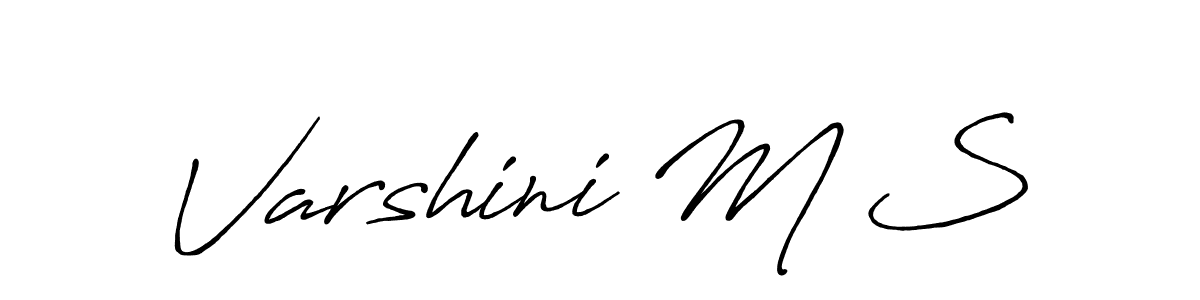 How to make Varshini M S name signature. Use Antro_Vectra_Bolder style for creating short signs online. This is the latest handwritten sign. Varshini M S signature style 7 images and pictures png