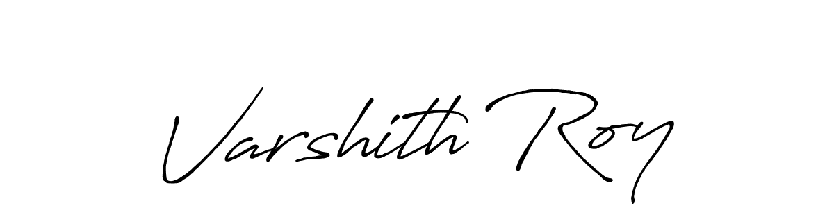 How to make Varshith Roy name signature. Use Antro_Vectra_Bolder style for creating short signs online. This is the latest handwritten sign. Varshith Roy signature style 7 images and pictures png