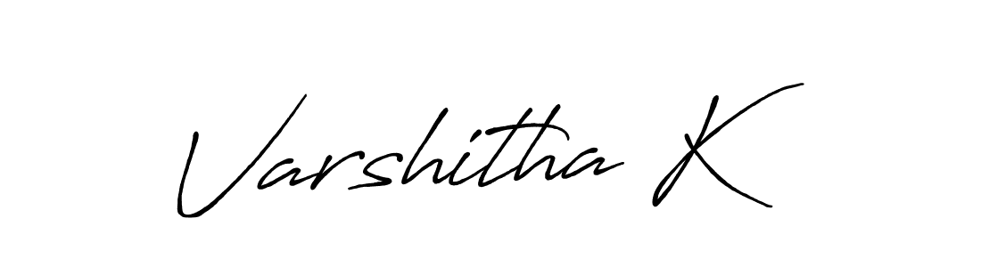 How to make Varshitha K name signature. Use Antro_Vectra_Bolder style for creating short signs online. This is the latest handwritten sign. Varshitha K signature style 7 images and pictures png