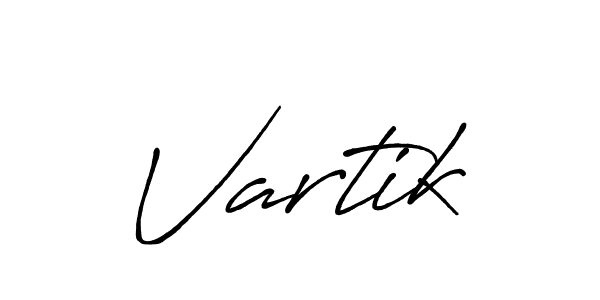 It looks lik you need a new signature style for name Vartik. Design unique handwritten (Antro_Vectra_Bolder) signature with our free signature maker in just a few clicks. Vartik signature style 7 images and pictures png