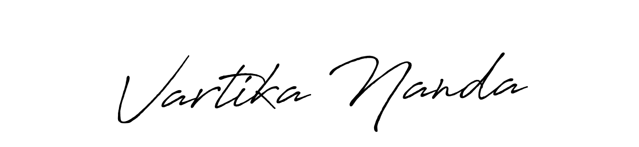 Make a beautiful signature design for name Vartika Nanda. With this signature (Antro_Vectra_Bolder) style, you can create a handwritten signature for free. Vartika Nanda signature style 7 images and pictures png