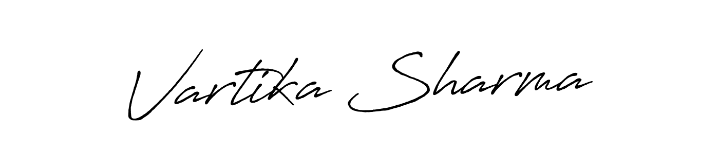 How to make Vartika Sharma name signature. Use Antro_Vectra_Bolder style for creating short signs online. This is the latest handwritten sign. Vartika Sharma signature style 7 images and pictures png