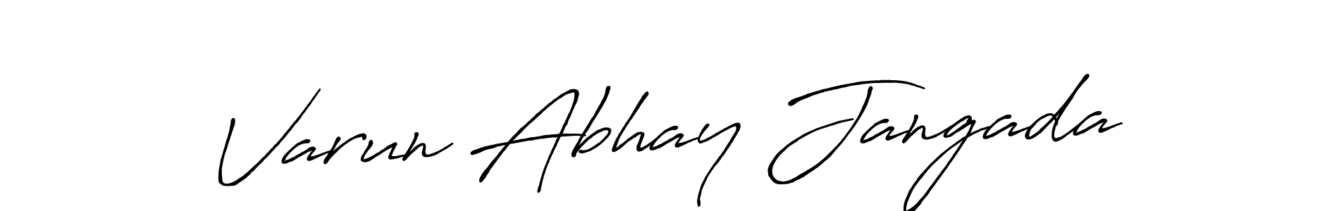 How to make Varun Abhay Jangada name signature. Use Antro_Vectra_Bolder style for creating short signs online. This is the latest handwritten sign. Varun Abhay Jangada signature style 7 images and pictures png