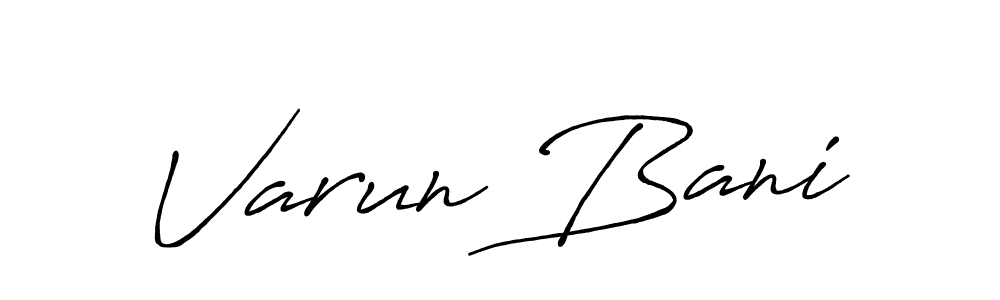 Use a signature maker to create a handwritten signature online. With this signature software, you can design (Antro_Vectra_Bolder) your own signature for name Varun Bani. Varun Bani signature style 7 images and pictures png