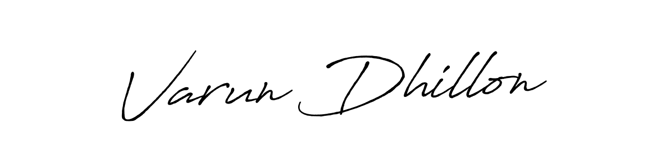 How to make Varun Dhillon name signature. Use Antro_Vectra_Bolder style for creating short signs online. This is the latest handwritten sign. Varun Dhillon signature style 7 images and pictures png