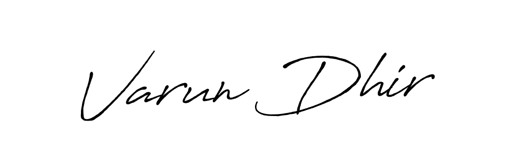 Antro_Vectra_Bolder is a professional signature style that is perfect for those who want to add a touch of class to their signature. It is also a great choice for those who want to make their signature more unique. Get Varun Dhir name to fancy signature for free. Varun Dhir signature style 7 images and pictures png
