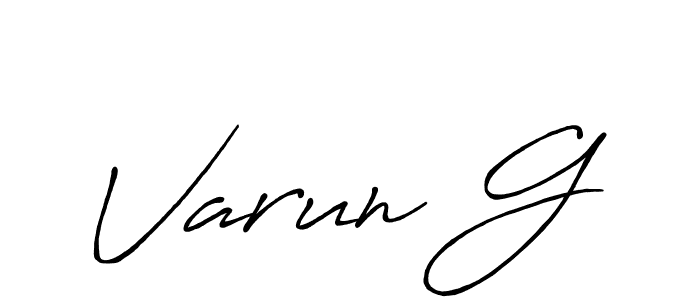 Varun G stylish signature style. Best Handwritten Sign (Antro_Vectra_Bolder) for my name. Handwritten Signature Collection Ideas for my name Varun G. Varun G signature style 7 images and pictures png