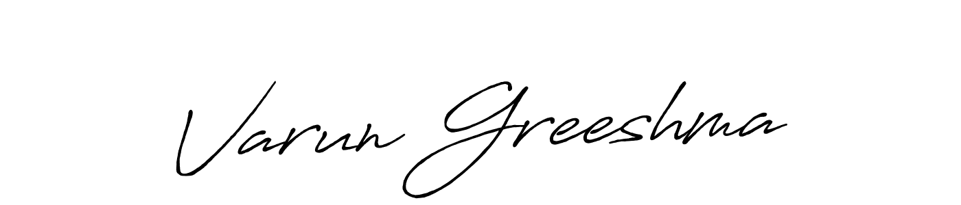 Varun Greeshma stylish signature style. Best Handwritten Sign (Antro_Vectra_Bolder) for my name. Handwritten Signature Collection Ideas for my name Varun Greeshma. Varun Greeshma signature style 7 images and pictures png