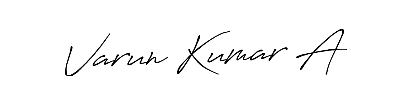 Create a beautiful signature design for name Varun Kumar A. With this signature (Antro_Vectra_Bolder) fonts, you can make a handwritten signature for free. Varun Kumar A signature style 7 images and pictures png
