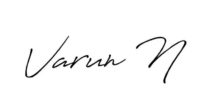 Also we have Varun N name is the best signature style. Create professional handwritten signature collection using Antro_Vectra_Bolder autograph style. Varun N signature style 7 images and pictures png