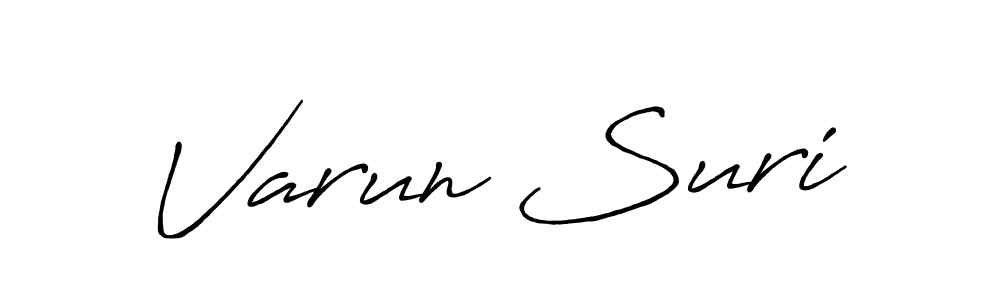 Create a beautiful signature design for name Varun Suri. With this signature (Antro_Vectra_Bolder) fonts, you can make a handwritten signature for free. Varun Suri signature style 7 images and pictures png