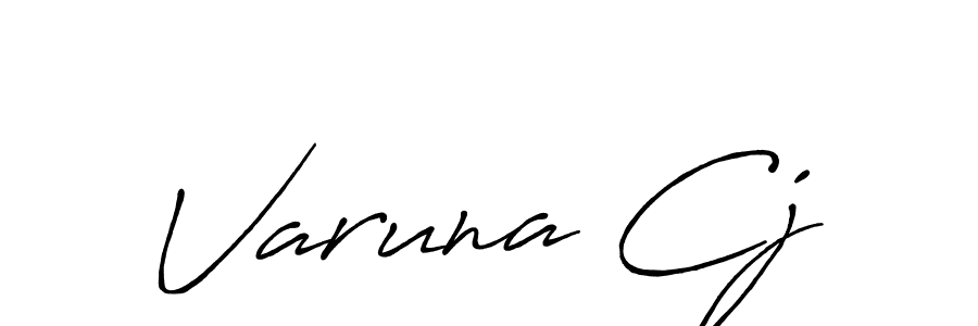 The best way (Antro_Vectra_Bolder) to make a short signature is to pick only two or three words in your name. The name Varuna Cj include a total of six letters. For converting this name. Varuna Cj signature style 7 images and pictures png