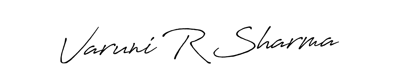 Use a signature maker to create a handwritten signature online. With this signature software, you can design (Antro_Vectra_Bolder) your own signature for name Varuni R Sharma. Varuni R Sharma signature style 7 images and pictures png