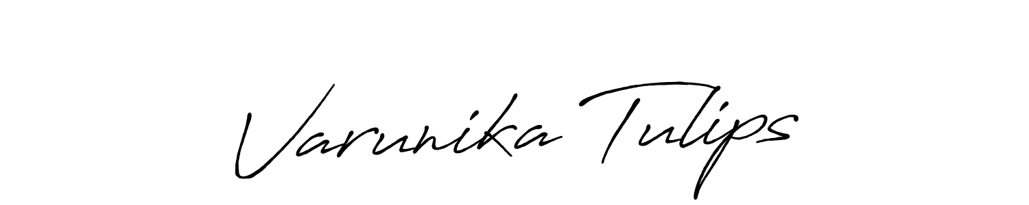 Create a beautiful signature design for name Varunika Tulips. With this signature (Antro_Vectra_Bolder) fonts, you can make a handwritten signature for free. Varunika Tulips signature style 7 images and pictures png