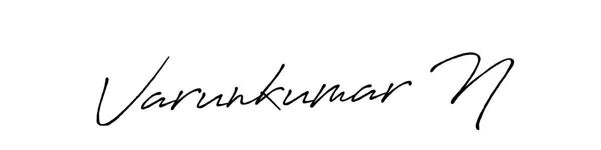 Create a beautiful signature design for name Varunkumar N. With this signature (Antro_Vectra_Bolder) fonts, you can make a handwritten signature for free. Varunkumar N signature style 7 images and pictures png