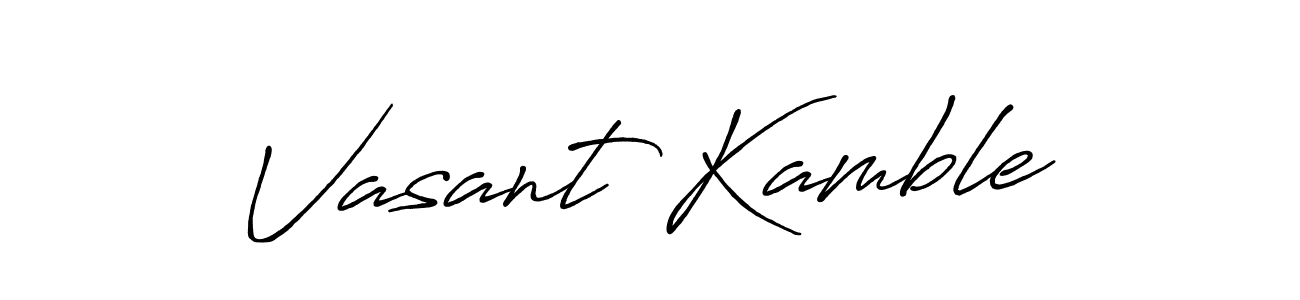 Use a signature maker to create a handwritten signature online. With this signature software, you can design (Antro_Vectra_Bolder) your own signature for name Vasant Kamble. Vasant Kamble signature style 7 images and pictures png