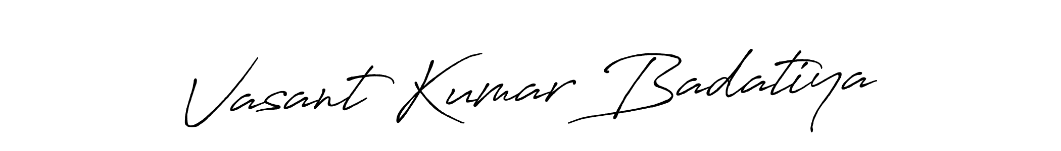 Create a beautiful signature design for name Vasant Kumar Badatiya. With this signature (Antro_Vectra_Bolder) fonts, you can make a handwritten signature for free. Vasant Kumar Badatiya signature style 7 images and pictures png