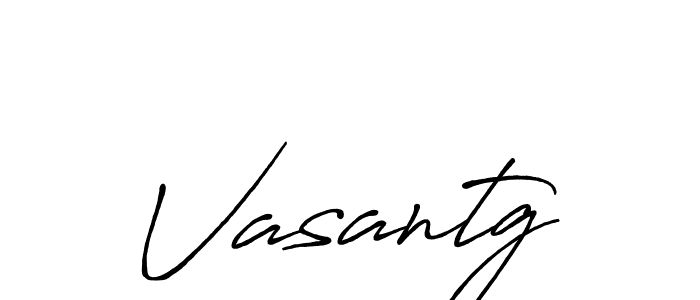 How to make Vasantg name signature. Use Antro_Vectra_Bolder style for creating short signs online. This is the latest handwritten sign. Vasantg signature style 7 images and pictures png