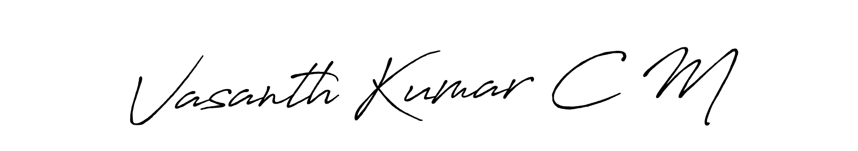 How to make Vasanth Kumar C M signature? Antro_Vectra_Bolder is a professional autograph style. Create handwritten signature for Vasanth Kumar C M name. Vasanth Kumar C M signature style 7 images and pictures png