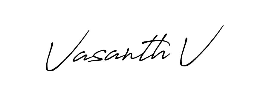 Create a beautiful signature design for name Vasanth V. With this signature (Antro_Vectra_Bolder) fonts, you can make a handwritten signature for free. Vasanth V signature style 7 images and pictures png