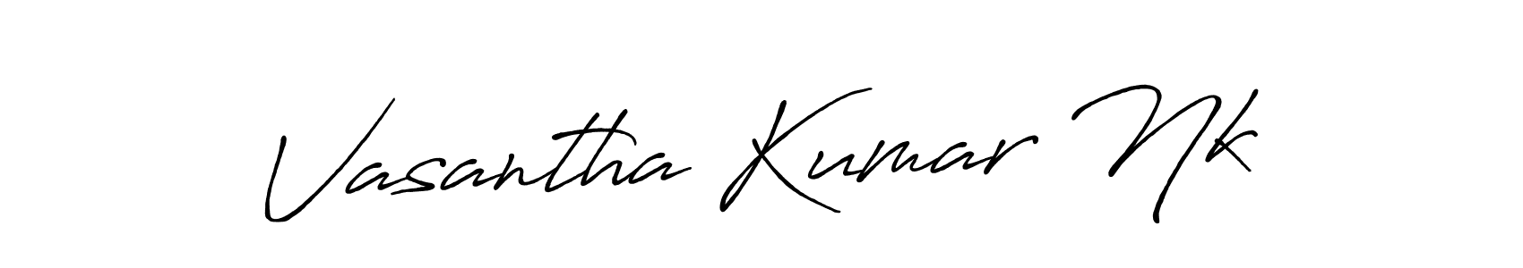 Antro_Vectra_Bolder is a professional signature style that is perfect for those who want to add a touch of class to their signature. It is also a great choice for those who want to make their signature more unique. Get Vasantha Kumar Nk name to fancy signature for free. Vasantha Kumar Nk signature style 7 images and pictures png