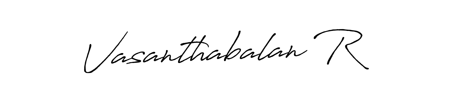 Create a beautiful signature design for name Vasanthabalan R. With this signature (Antro_Vectra_Bolder) fonts, you can make a handwritten signature for free. Vasanthabalan R signature style 7 images and pictures png