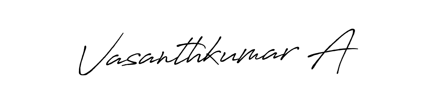 Use a signature maker to create a handwritten signature online. With this signature software, you can design (Antro_Vectra_Bolder) your own signature for name Vasanthkumar A. Vasanthkumar A signature style 7 images and pictures png