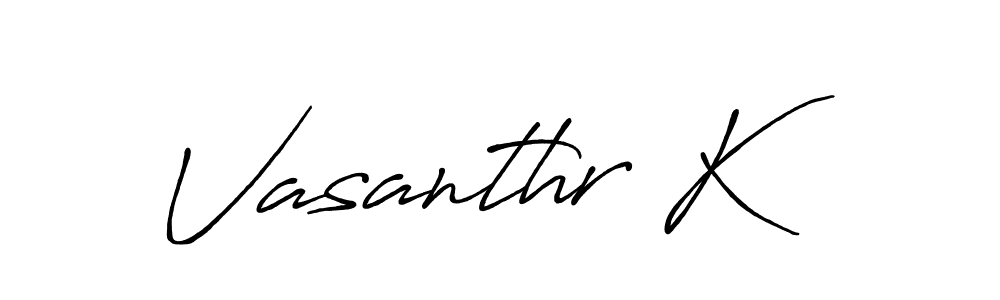 Similarly Antro_Vectra_Bolder is the best handwritten signature design. Signature creator online .You can use it as an online autograph creator for name Vasanthr K. Vasanthr K signature style 7 images and pictures png