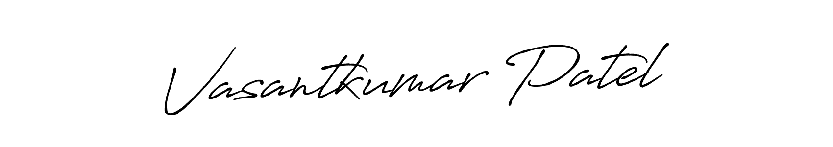 Create a beautiful signature design for name Vasantkumar Patel. With this signature (Antro_Vectra_Bolder) fonts, you can make a handwritten signature for free. Vasantkumar Patel signature style 7 images and pictures png