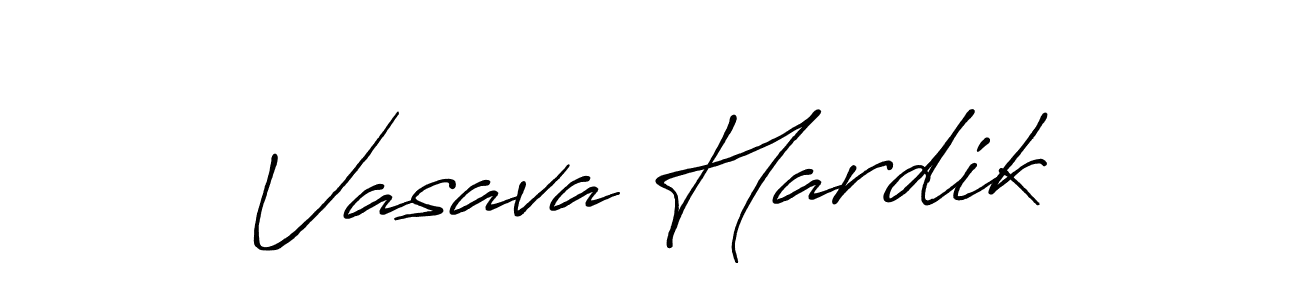 Create a beautiful signature design for name Vasava Hardik. With this signature (Antro_Vectra_Bolder) fonts, you can make a handwritten signature for free. Vasava Hardik signature style 7 images and pictures png
